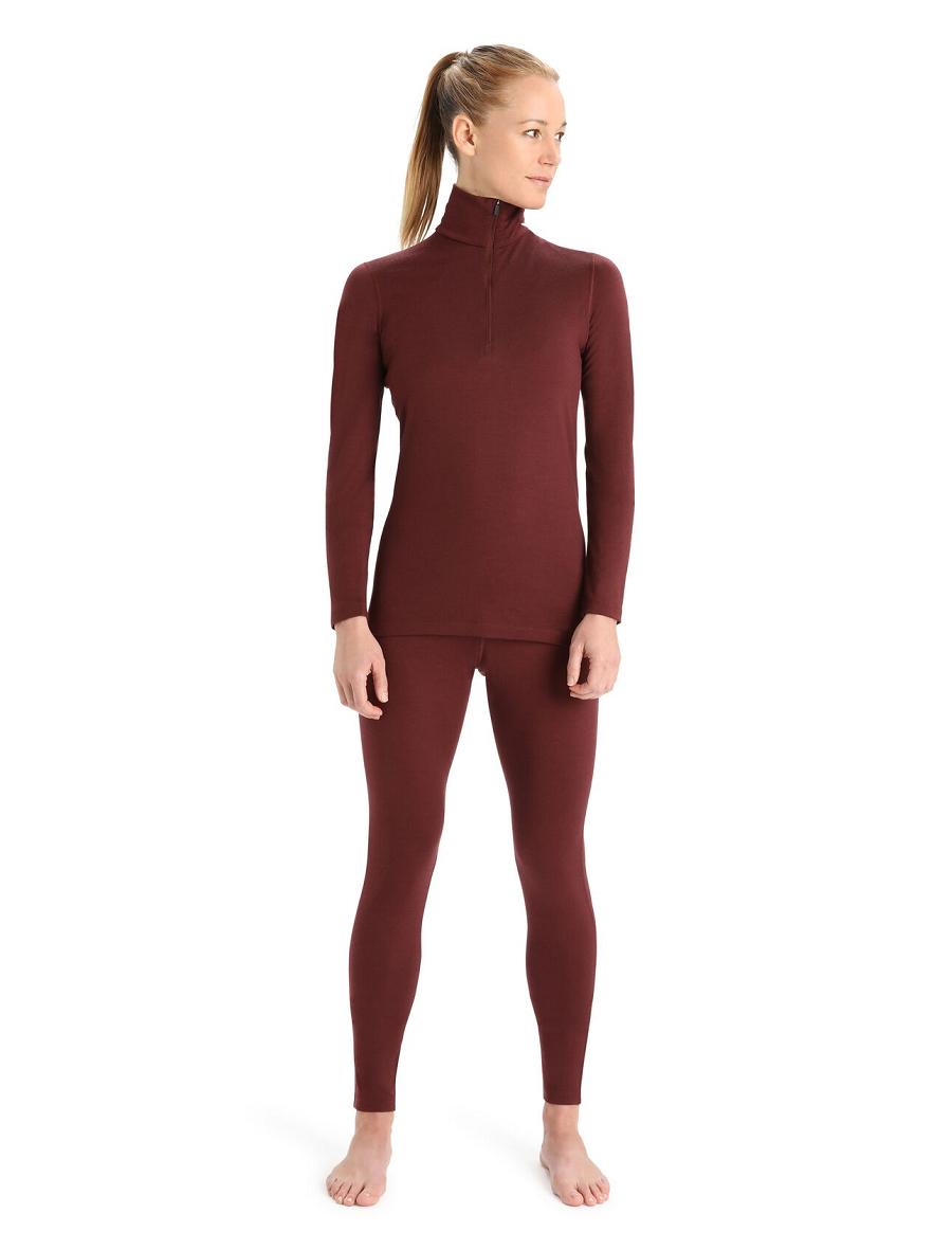 Icebreaker Merino 200 Oasis Long Sleeve Half Zip Thermal Top Naisten Base Layers Punainen | FI 1902QMAZ